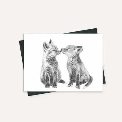 Cute Baby Foxes Greeting Card - LE NID atelier
