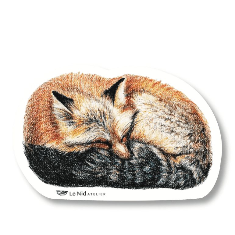 Sleeping fox Sticker for Water Bottle, Agenda or Computer - LE NID atelier