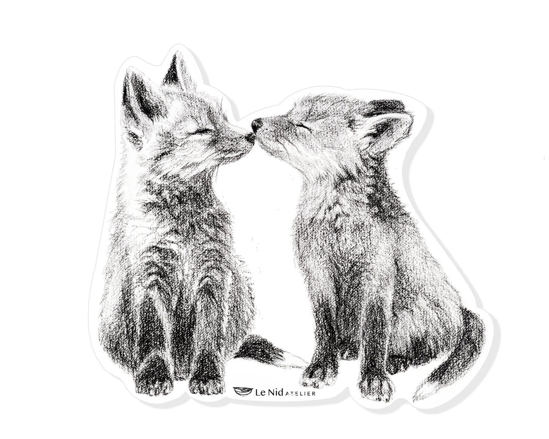 Adorable Foxes Stickers for Water Bottle, Agenda or Computer - LE NID atelier