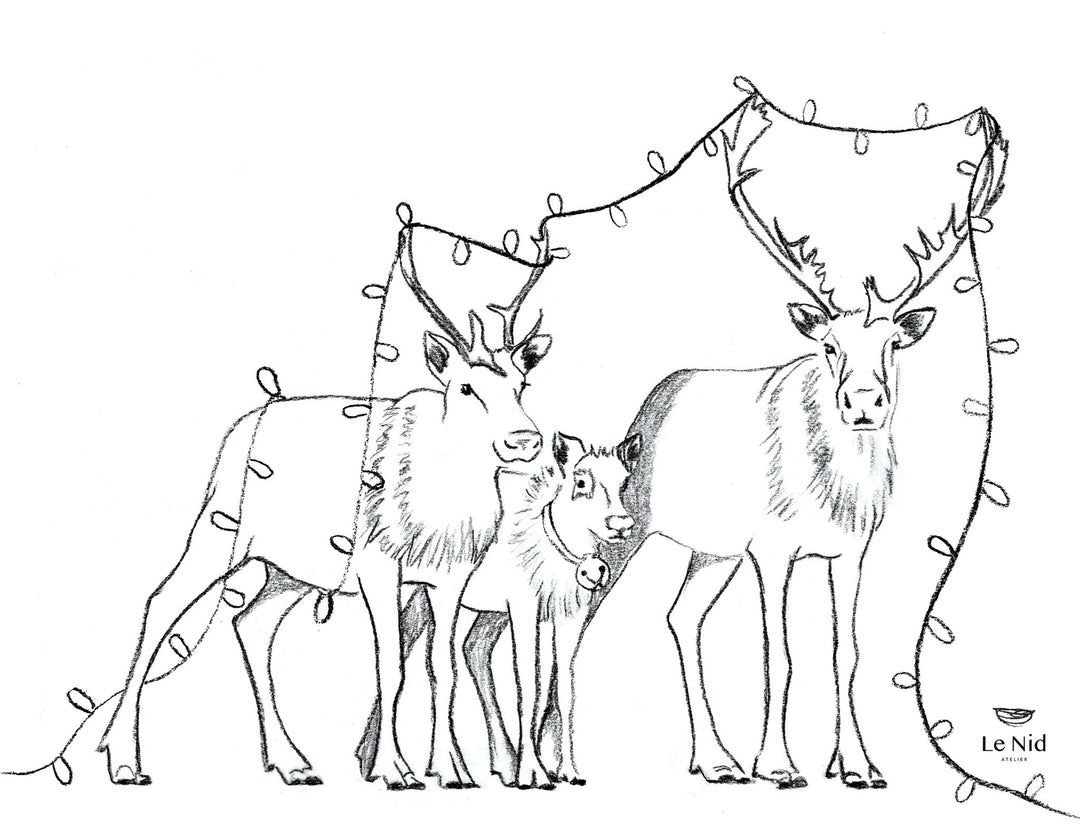 Christmas Coloring Book 2020 - LE NID atelier - 6 Downloadable pages to color - LE NID atelier