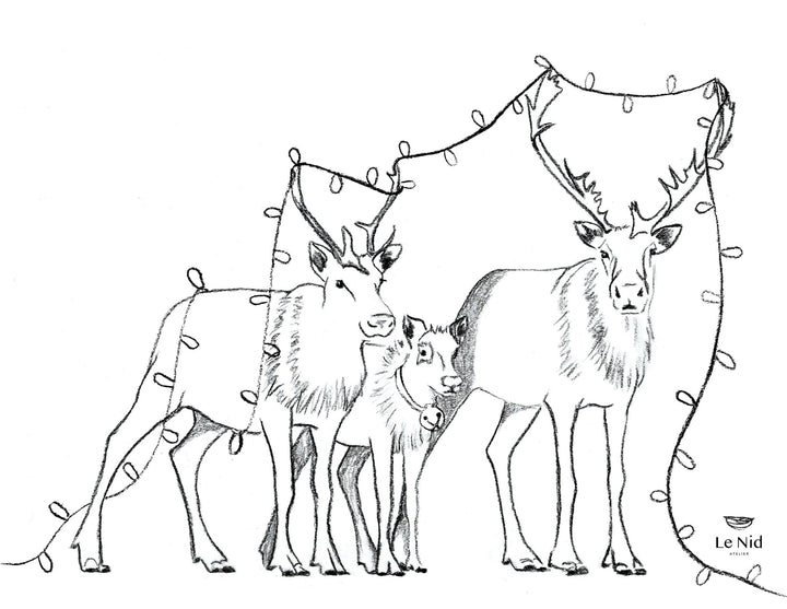 Christmas Coloring Book 2020 - LE NID atelier - 6 Downloadable pages to color - LE NID atelier