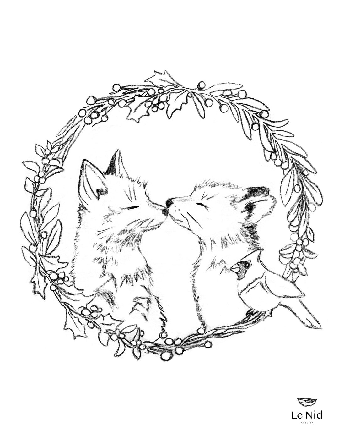Christmas Coloring Book 2020 - LE NID atelier - 6 Downloadable pages to color - LE NID atelier