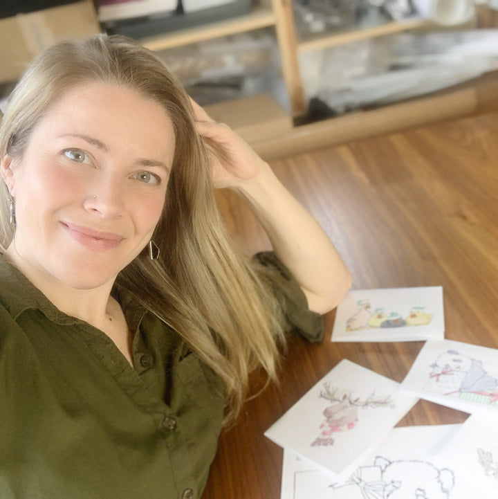 Christmas Coloring Greeting Cards 2020 - LE NID atelier - 6 greeting cards to color - LE NID atelier