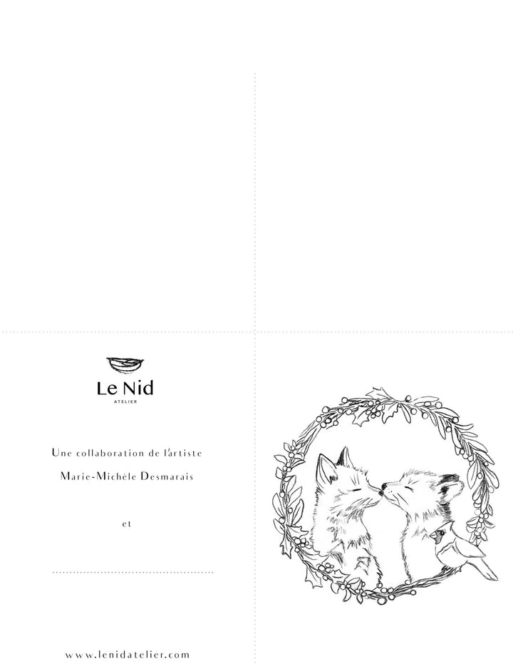 Christmas Coloring Greeting Cards 2020 - LE NID atelier - 6 greeting cards to color - LE NID atelier