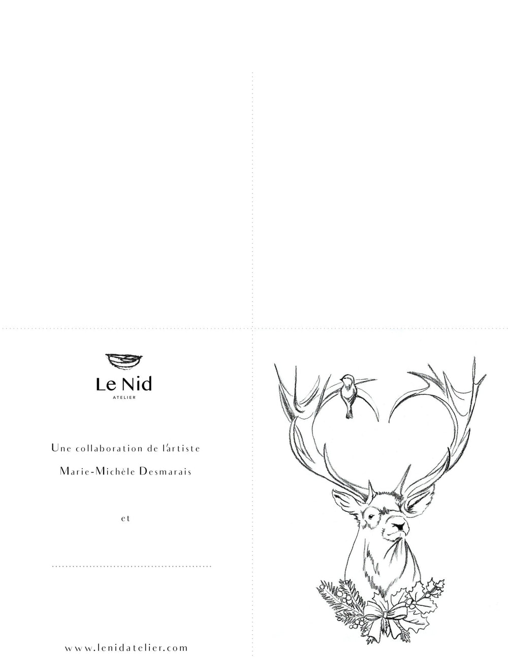 Christmas Coloring Greeting Cards 2020 - LE NID atelier - 6 greeting cards to color - LE NID atelier