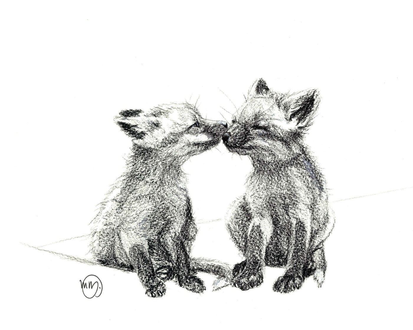 Cute Baby Foxes Greeting Card - LE NID atelier