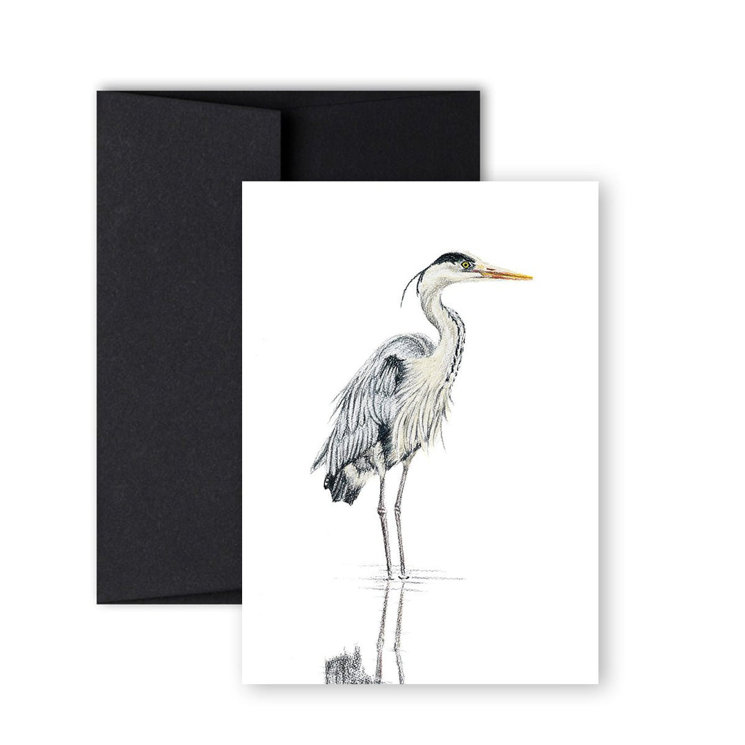 Great blue Heron No1 colored Greeting Card - LE NID atelier