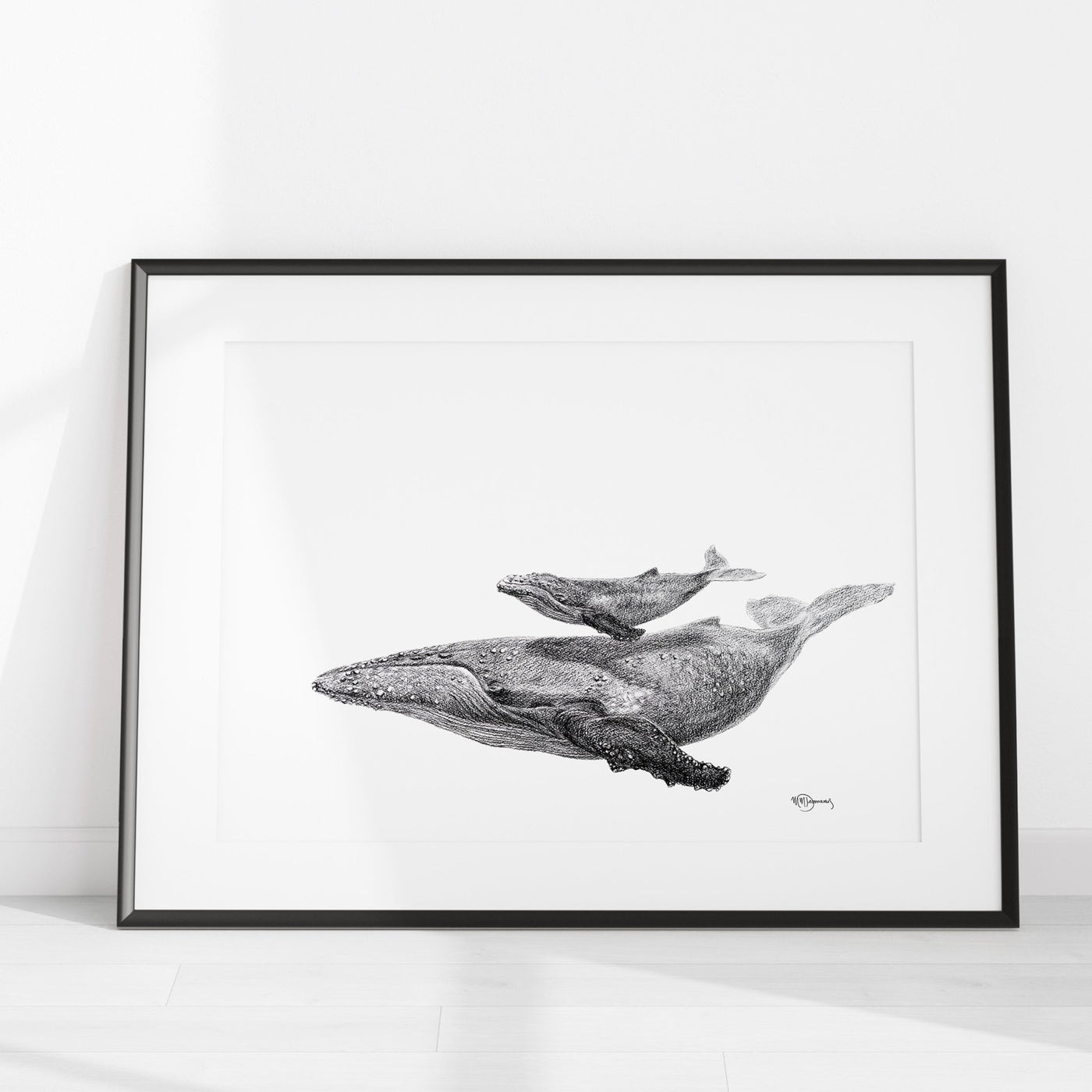 Whale with calf - illustration - LE NID atelier