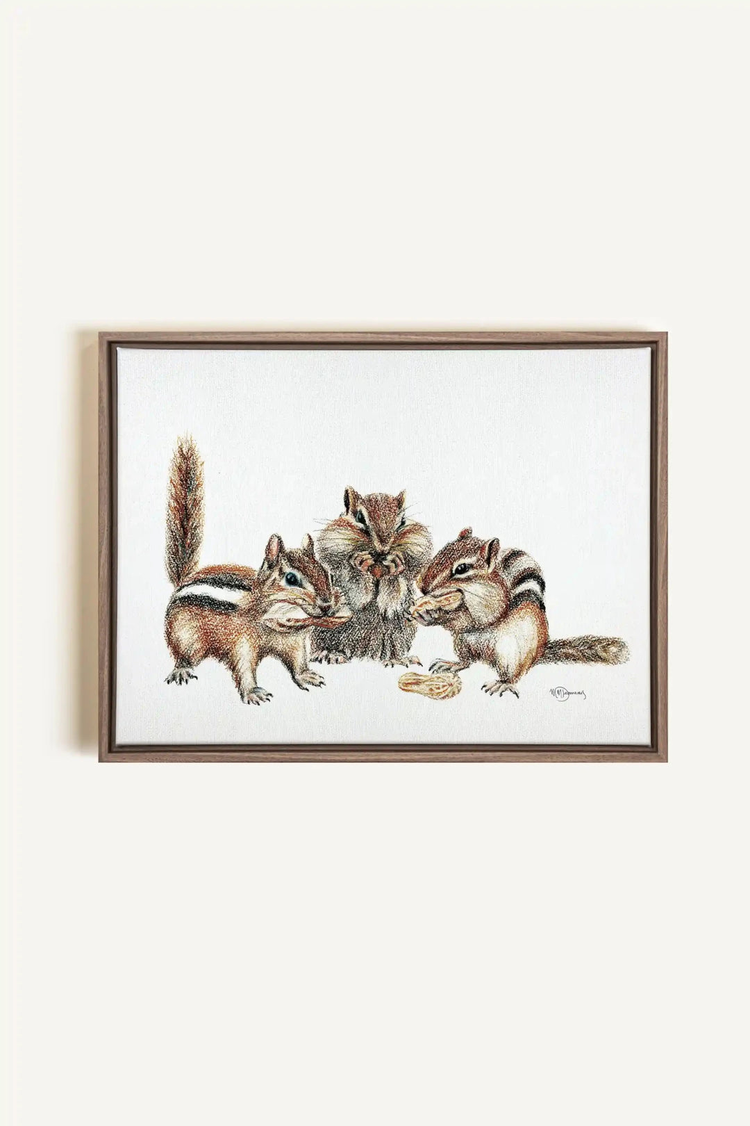 3 Chipmunks Colored, canvas print - LE NID atelier