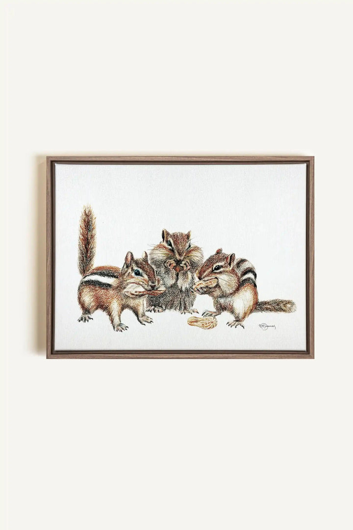 3 Chipmunks Colored, canvas print - LE NID atelier