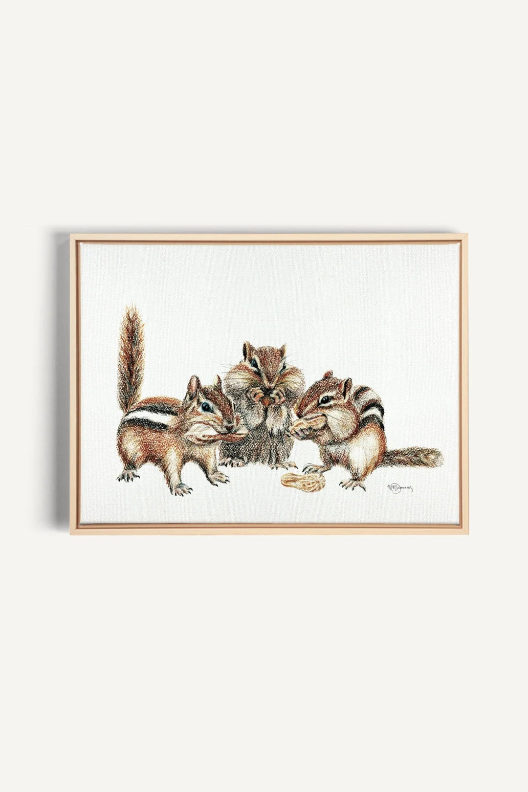 3 Chipmunks Colored, canvas print - LE NID atelier