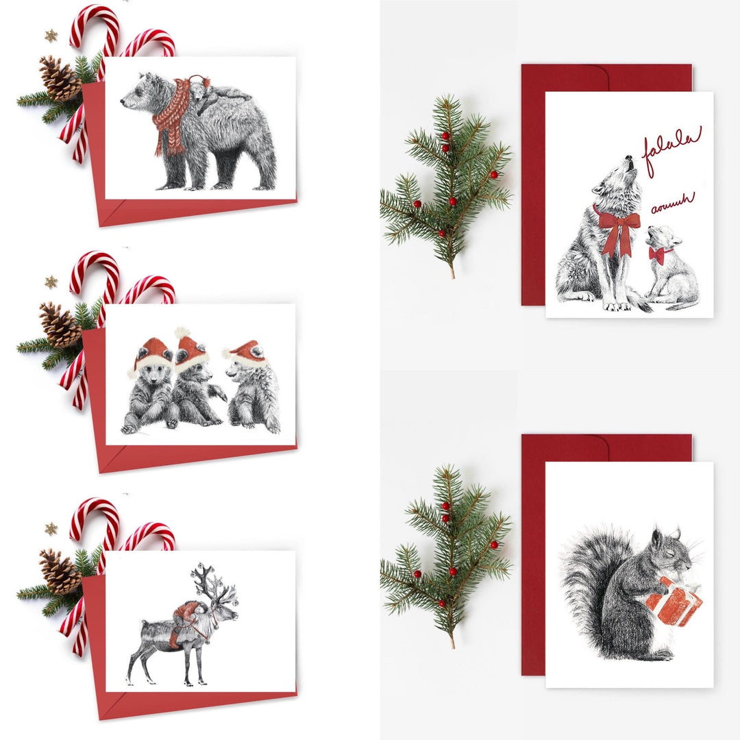 5 Christmas Greeting Card Bundle 2022 - Special Christmas Card BUNDLE - LE NID atelier