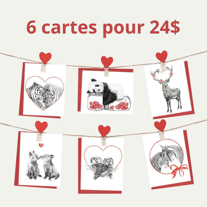 6 Valentines Day Greeting Card Bundle - Special Valentines Day BUNDLE - LE NID atelier