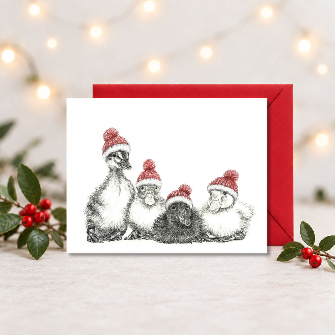 Loup dans une couronne de Noël - Carte de vœux de Noël