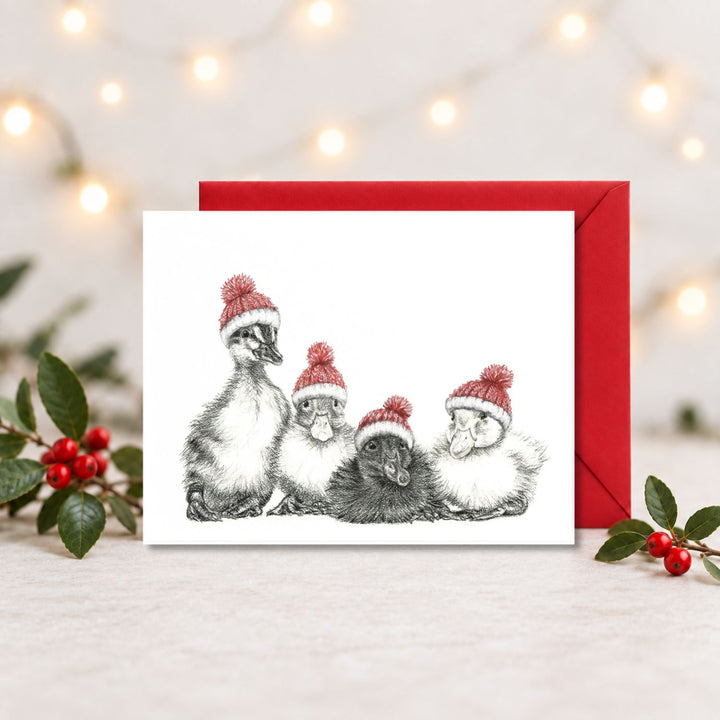 Loup dans une couronne de Noël - Carte de vœux de Noël