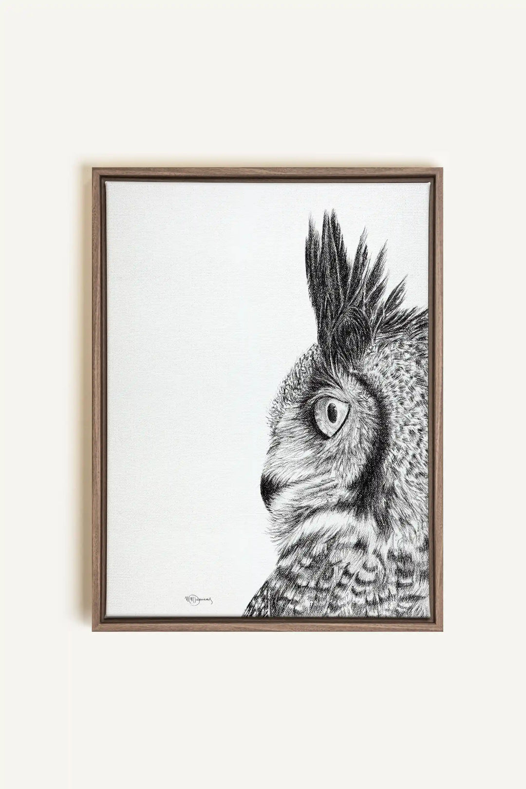 Great horned owl, canvas print