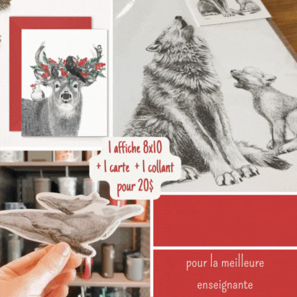 CHOIX - Une impression 8x10 + Une carte de souhaits + UN collant pour $24