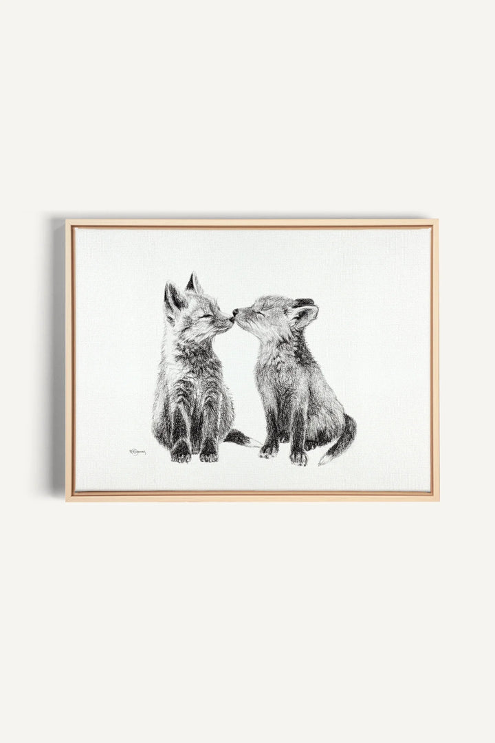 Adorable Baby Foxes, canvas print