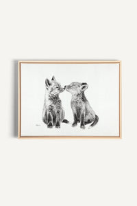 Adorable Baby Foxes, canvas print