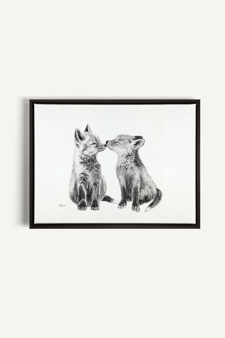 Adorable Baby Foxes, canvas print