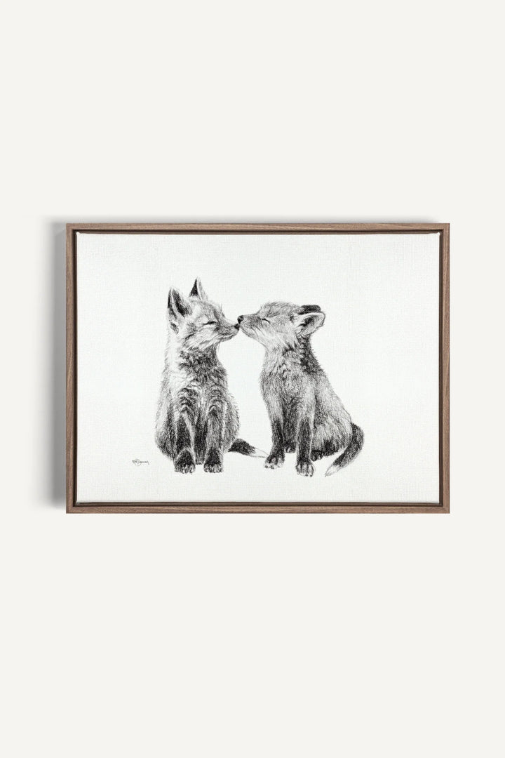 Adorable Baby Foxes, canvas print