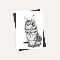 Maman chat avec bébé - carte de souhaits