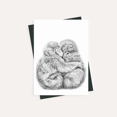 Adorable Monkey Hug - greeting card - LE NID atelier