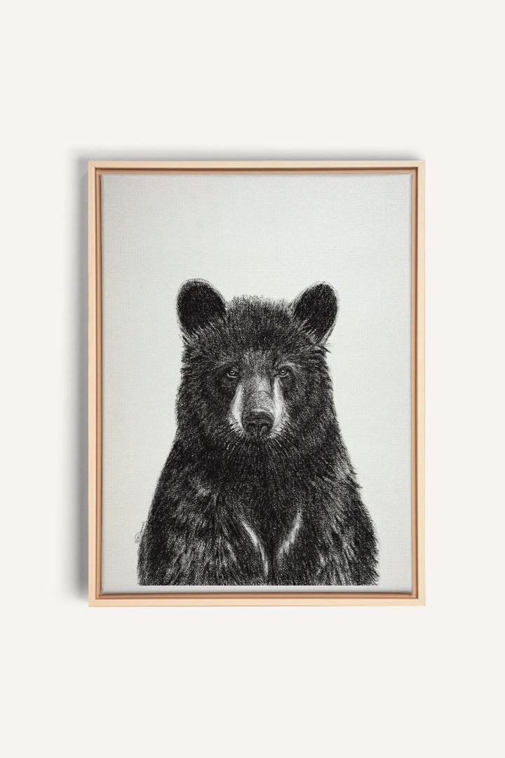 Black Bear Portrait, canvas print - LE NID atelier