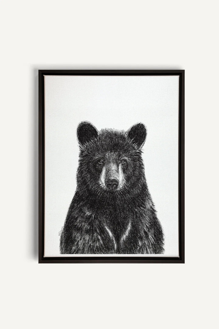 Black Bear Portrait, canvas print - LE NID atelier