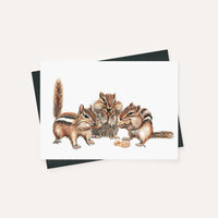 3 Chipmunks - greeting card