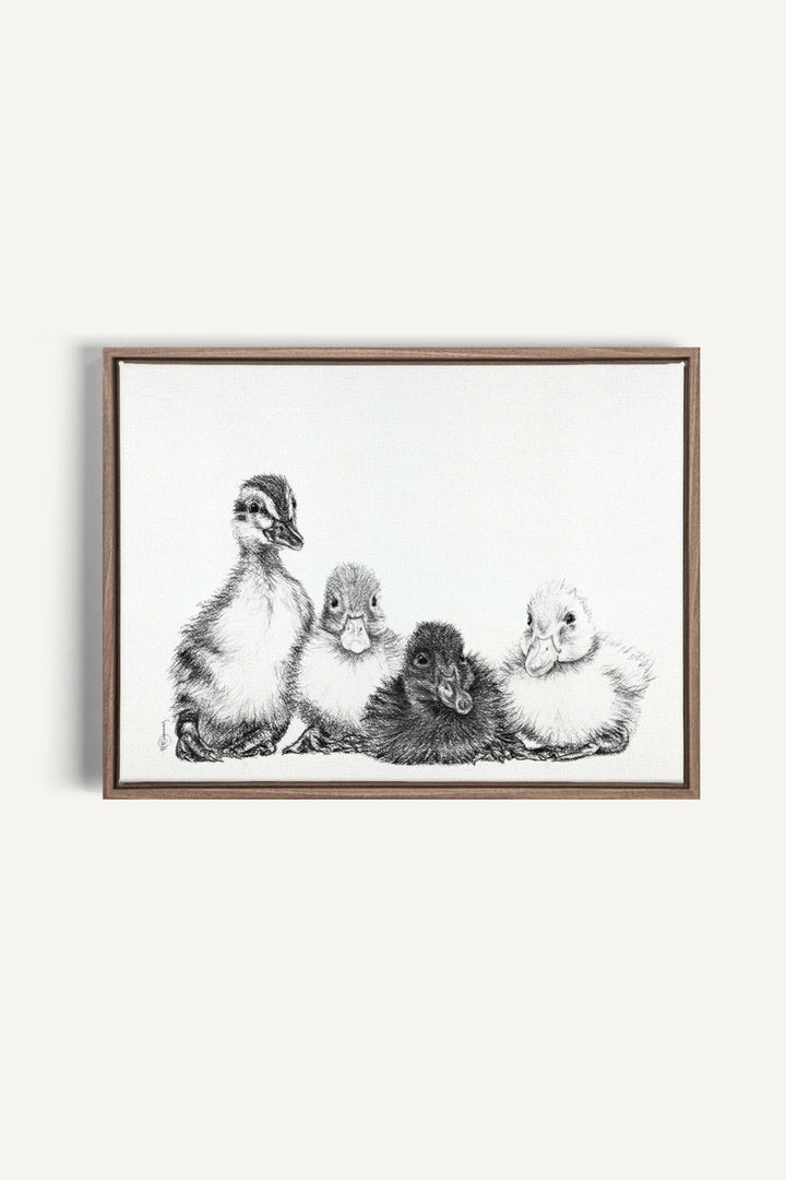 Cute Baby Ducklings, canvas print