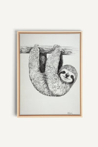 Bébé paresseux mignon, impression sur toile