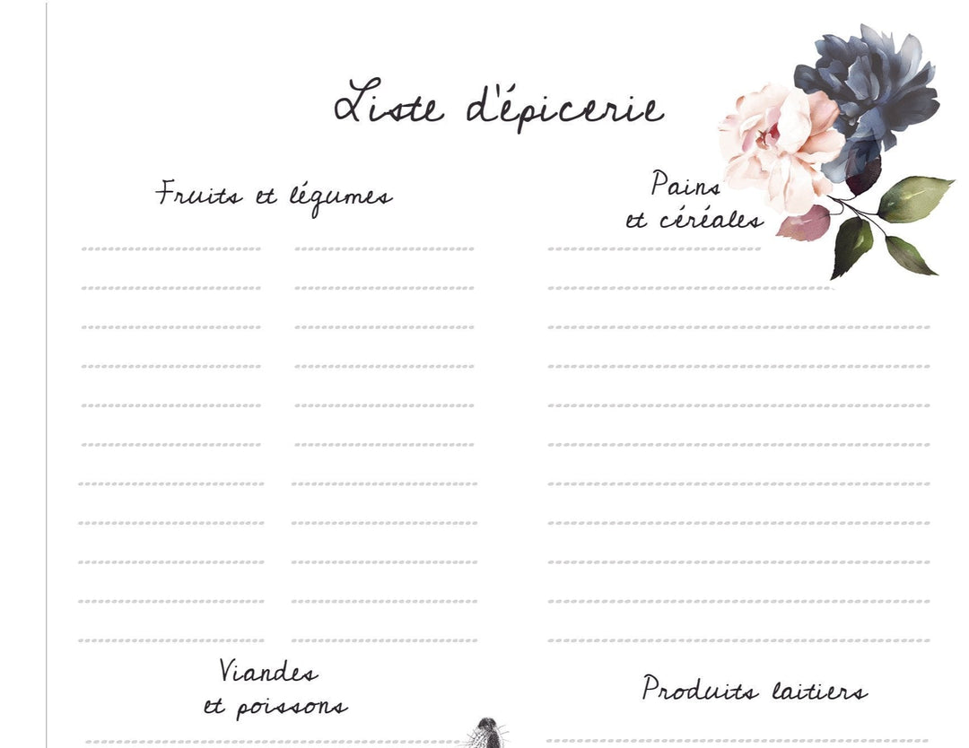 Cute Meal planner with wolf - to download - LE NID atelier