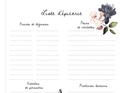 Cute Meal planner with wolf - to download - LE NID atelier