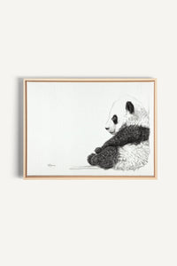 Mignon Panda assis, impression sur toile