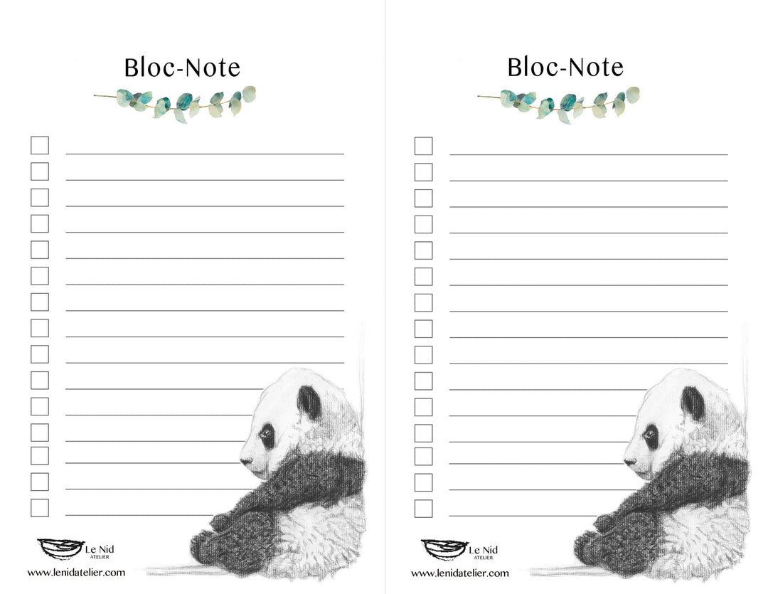 Cute TO DO LIST with Panda - to download - LE NID atelier