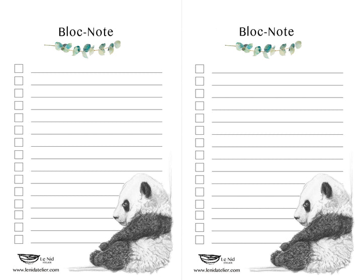 Cute TO DO LIST with Panda - to download - LE NID atelier