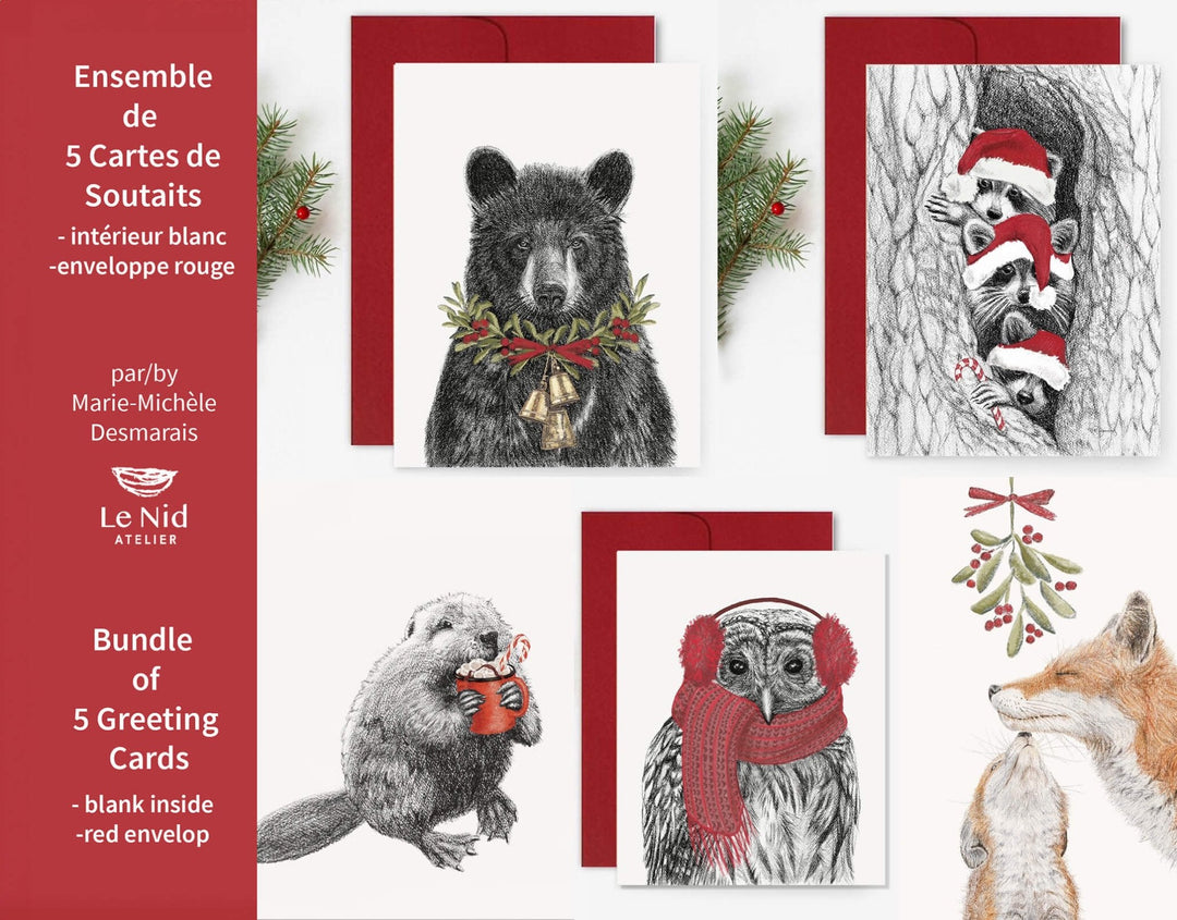 Free NEW - 5 Christmas Greeting Card Bundle 2024 - Special Christmas Card BUNDLE - LE NID atelier