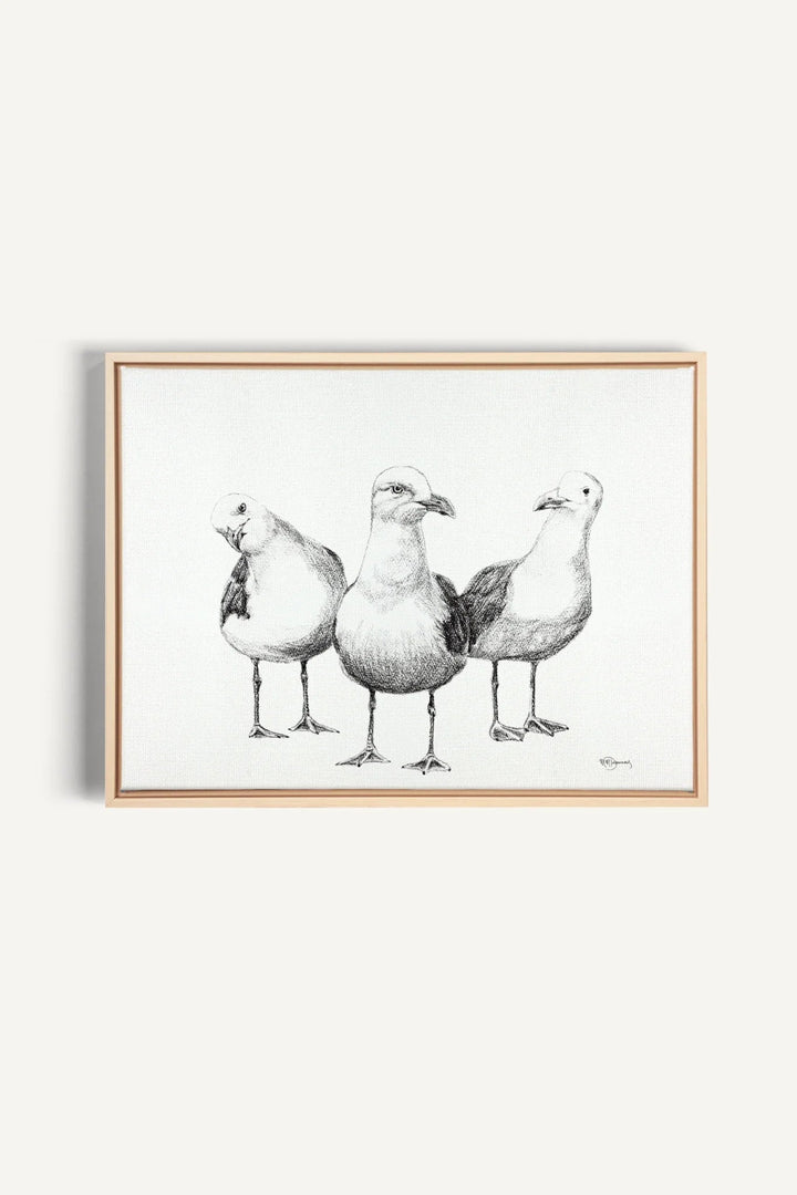 Funny Seagulls , canvas print - LE NID atelier