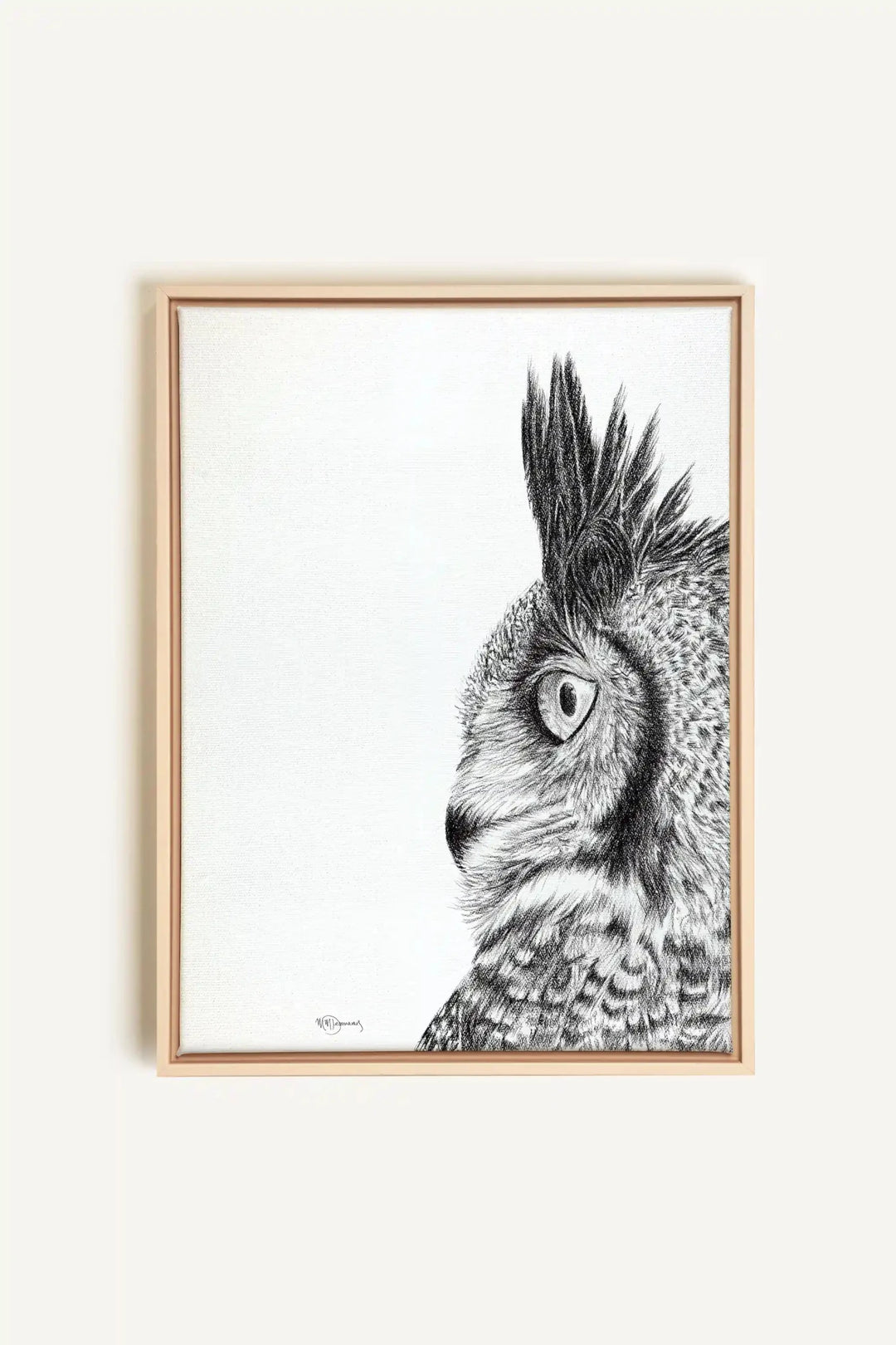 Great horned owl, canvas print - LE NID atelier