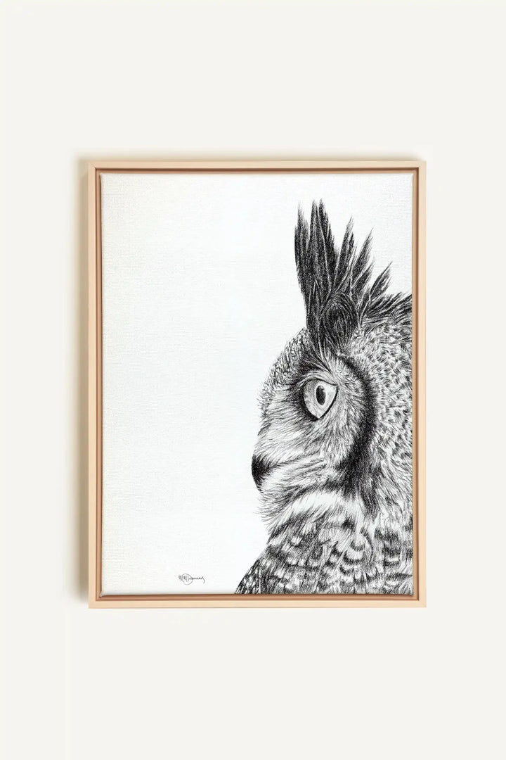 Great horned owl, canvas print - LE NID atelier