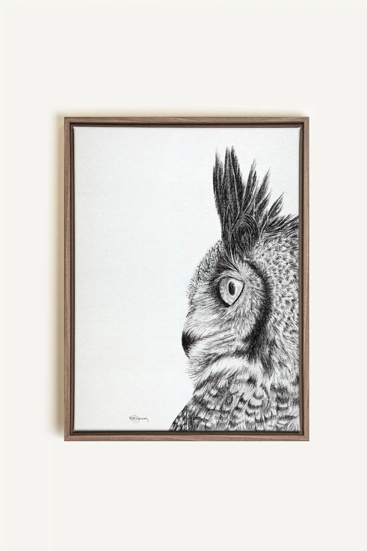 Great horned owl, canvas print - LE NID atelier