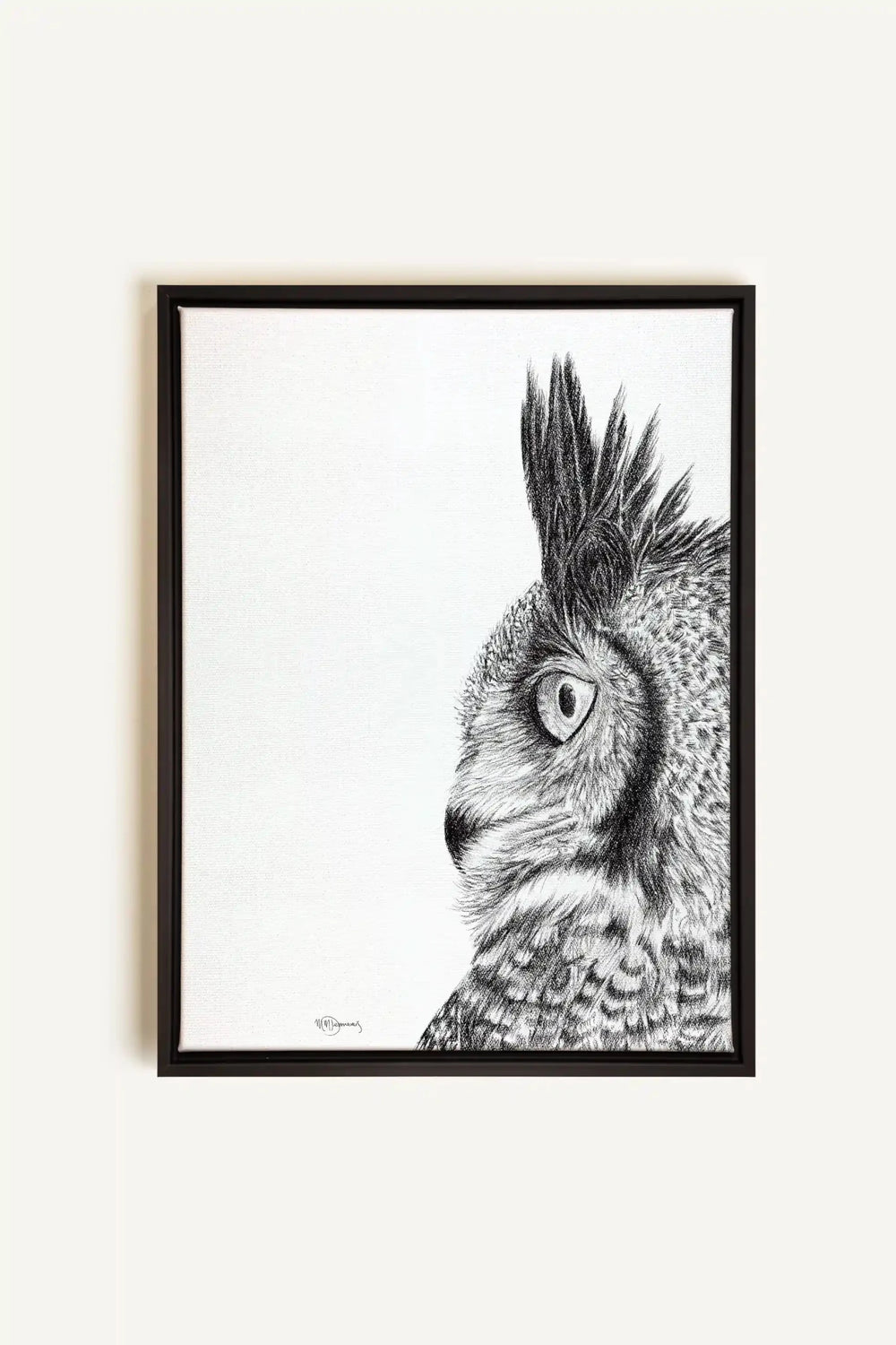 Great horned owl, canvas print - LE NID atelier