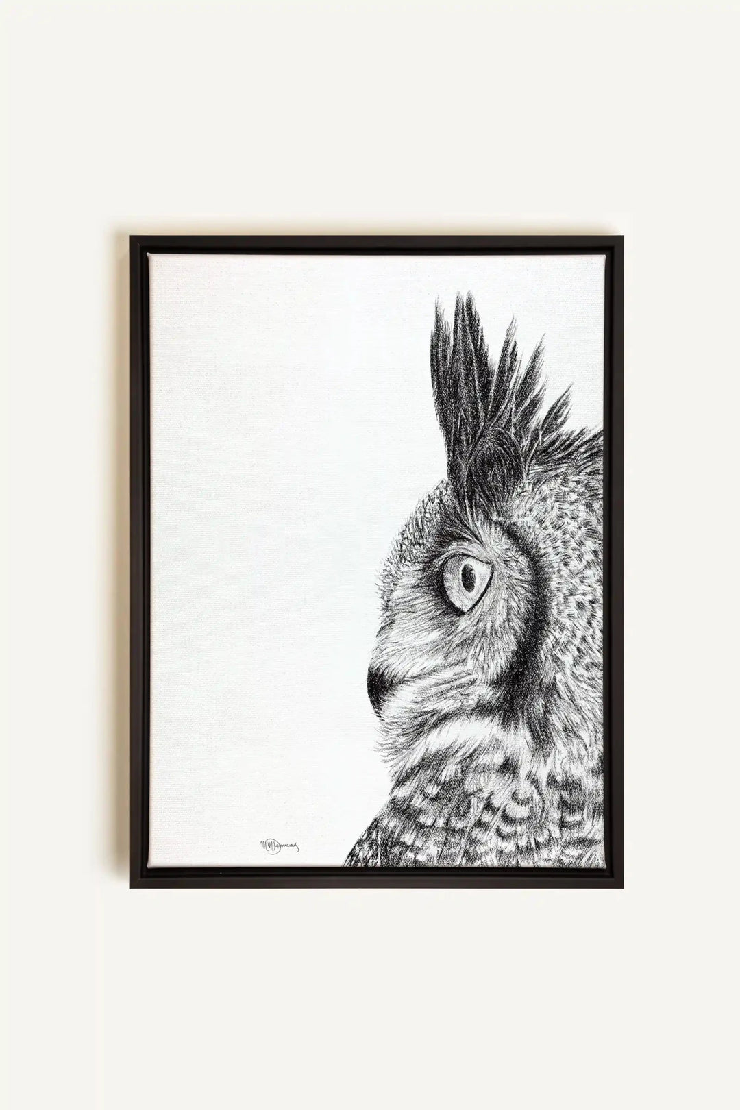 Great horned owl, canvas print - LE NID atelier