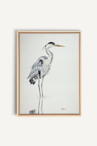 Heron NO 1 Colored Blue Heron in water, canvas print