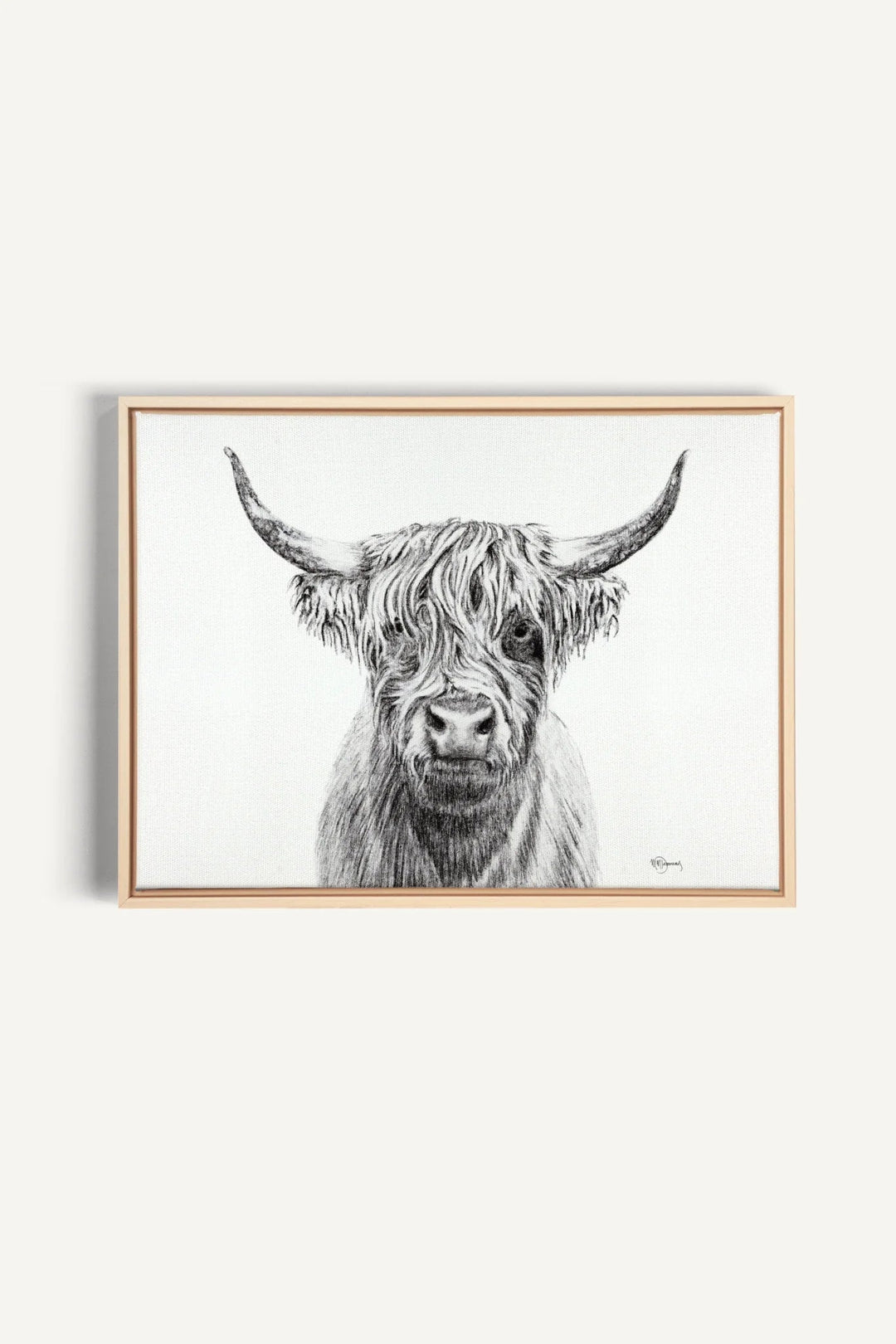 Highland Cow Portrait, canvas print - LE NID atelier