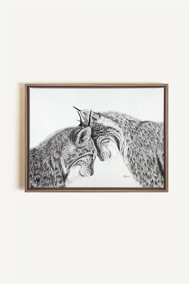 Lynx in love "Social Animal" Collection, canvas print - LE NID atelier
