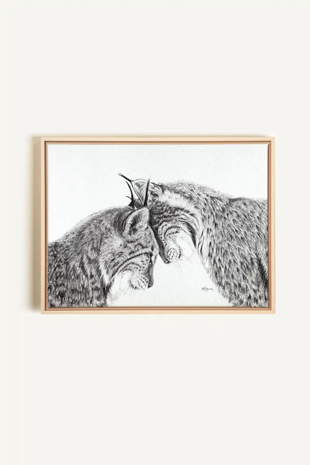 Lynx in love "Social Animal" Collection, canvas print - LE NID atelier