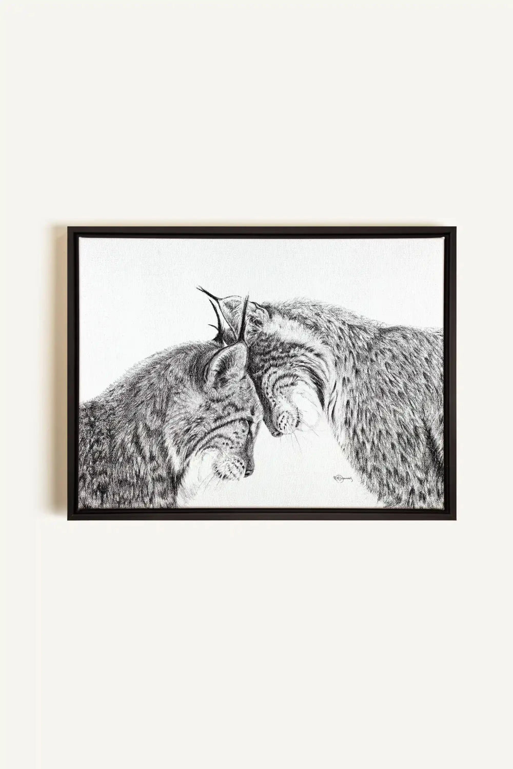 Lynx in love "Social Animal" Collection, canvas print - LE NID atelier