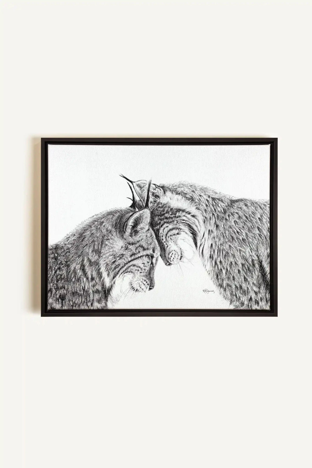 Lynx in love "Social Animal" Collection, canvas print - LE NID atelier
